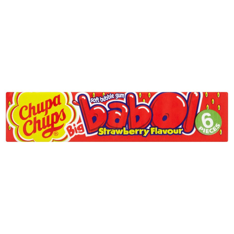 Chupa Chups Big Babol Strawberry Flavour Soft Bubble Gum 6 Pieces  27.6g  (Case of 20)