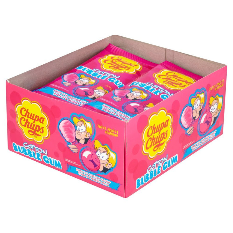 Chupa Chups Cotton Bubble Gum Tutti Frutti Flavour 11g  (Case of 12)