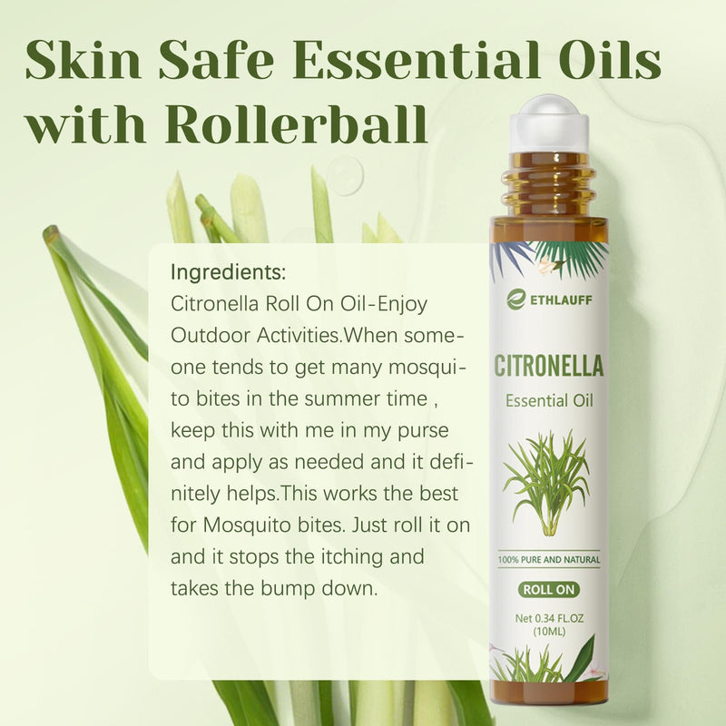 Citronella Essential Oil Roll-On | Citronella Oil for Skin & Relaxation Gift