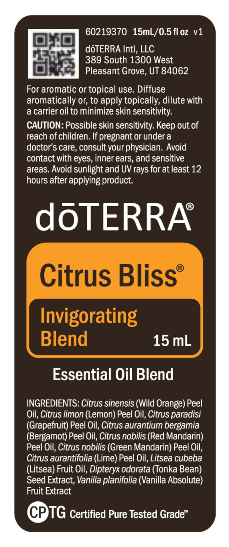 doTERRA Citrus Bliss Essential Oil Invigorating Blend - 15 ml (2 Pack)