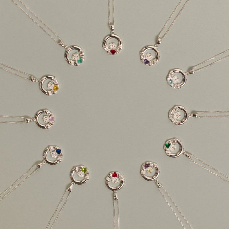 September Birthstone Claddagh Pendant Necklace