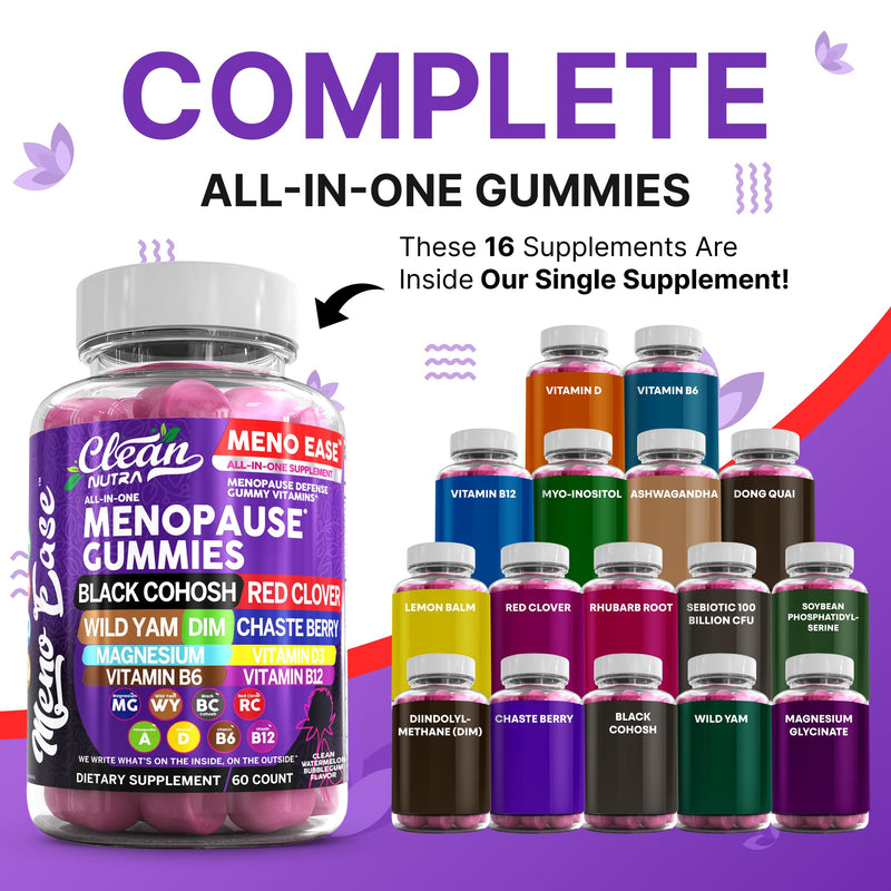 Clean Nutraceuticals Menopause Gummies for Women – Hormone Balance & Night Sweat Support