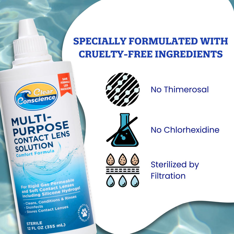 Clear Conscience Multi-Purpose Contact Lens Solution, 12 oz
