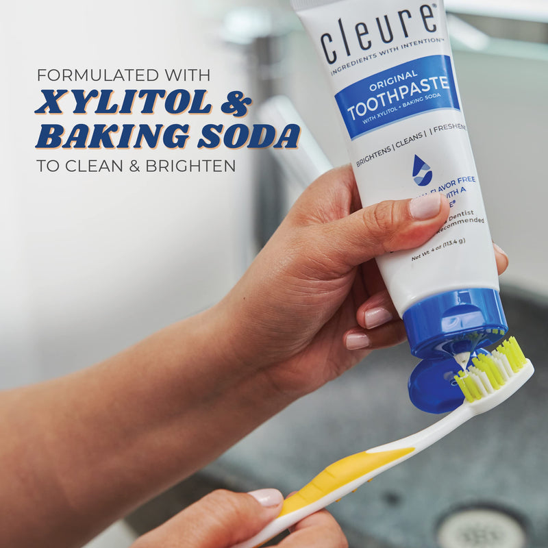 Cleure Original No Fluoride Toothpaste - SLS Free, Mint Free, Flavor Free (4oz, Pack of 3)