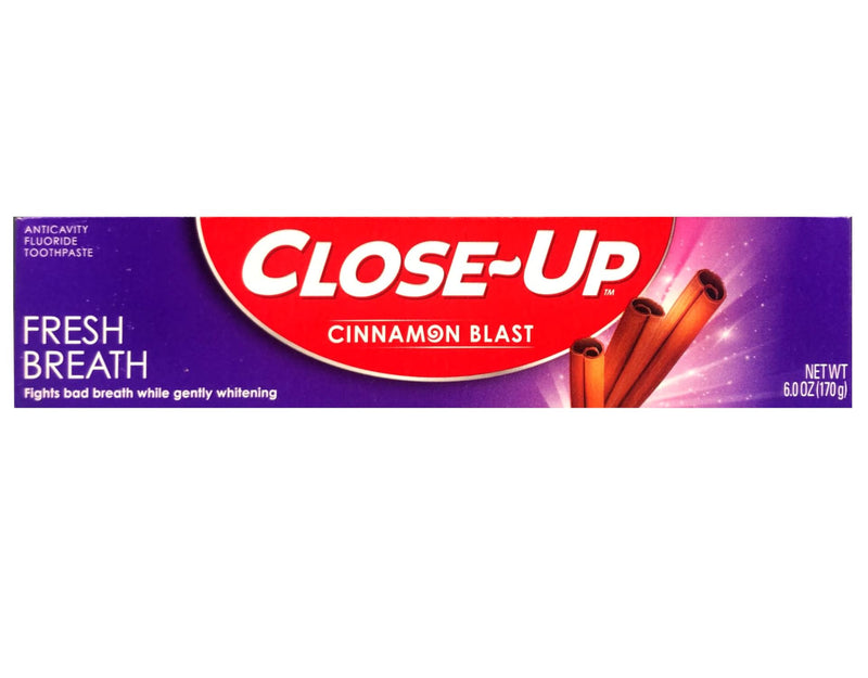 Close-Up Cinnamon Red Gel Toothpaste with Fluoride – Anticavity, 6 oz (Pack of 6) | Fresh Breath