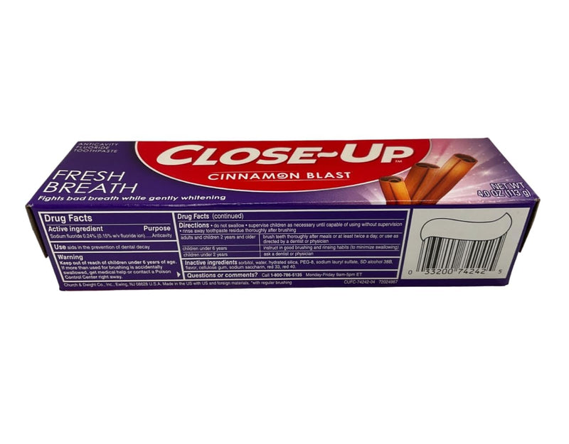 Close-Up Fluoride Toothpaste Red Gel 4 oz (Pack of 3) - Fresh Breath