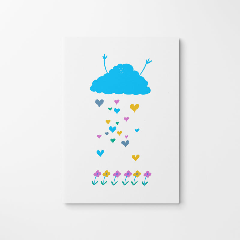 A5 Cloud Notebook – Soft Blue Lined Journal With Durable Binding & Cute Hearts