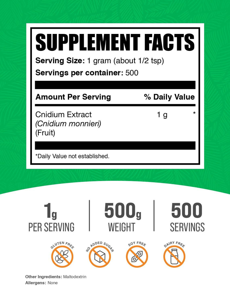 Cnidium Fruit Extract Powder – Gluten Free, 500g | Cnidium Monnieri Extract | BulkSupplements