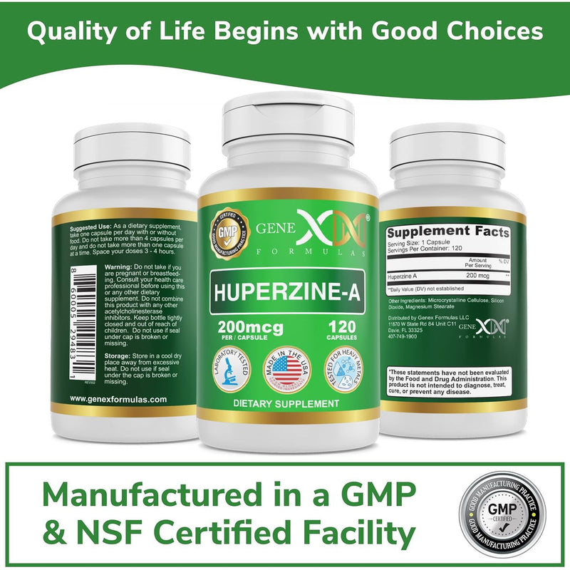 Genex Huperzine A 200mcg (120 Caps) – Nootropic Support