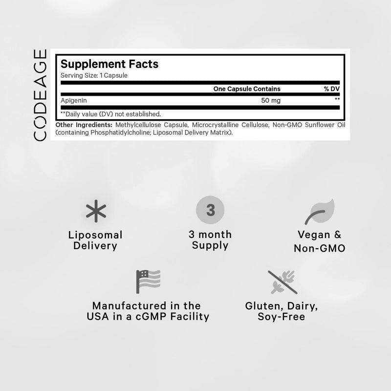 Codeage Liposomal Apigenin Supplement – 3-Month, 90 Count | Vegan & Gluten-Free