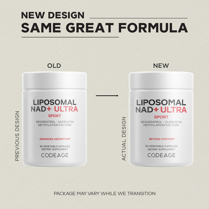 Codeage Liposomal NAD+ Ultra with Resveratrol & Vitamin B – 90 Capsules