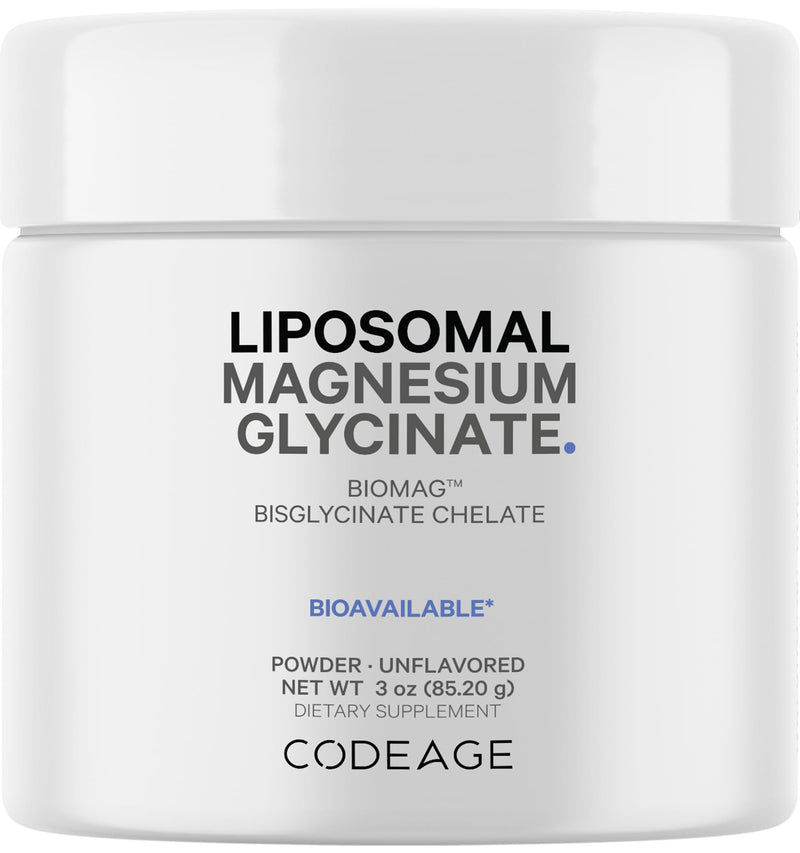 Codeage Liposomal Magnesium Glycinate Powder – 2-Month Supply (Unflavored)