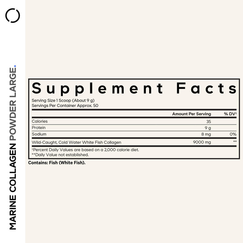 Codeage Marine Collagen Powder | Wild-Caught Fish Collagen, Type I & III, 15.87 oz
