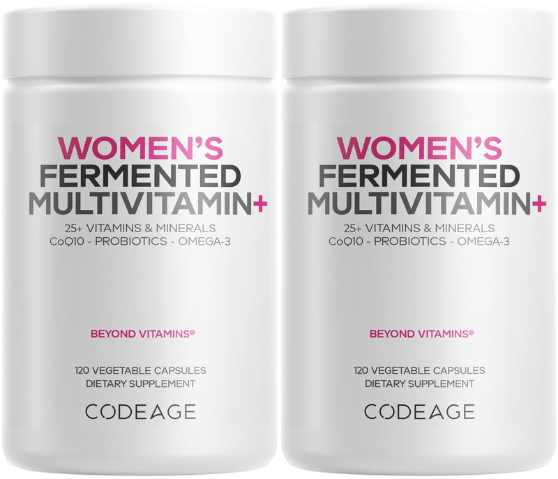 Codeage Women’s Daily Multivitamin – Fermented, Vegan, 25+ Vitamins, Probiotics (2 Pack)