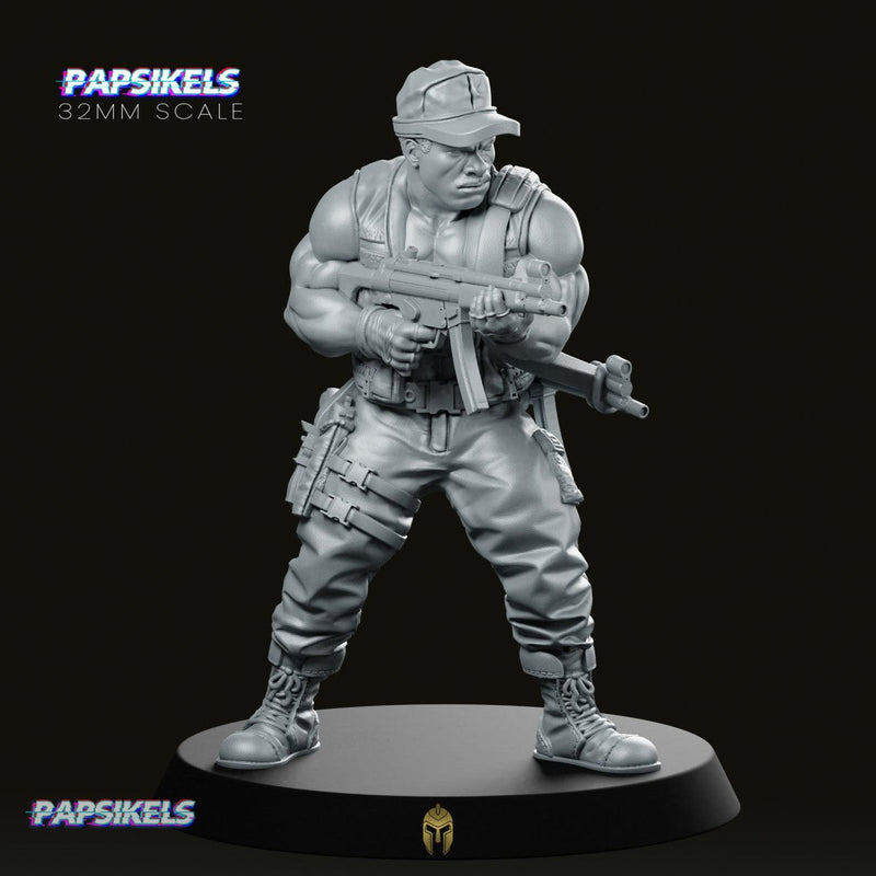 Colemin Abrahan with Machinegun Miniature Sci-Fi Heavy Gunner