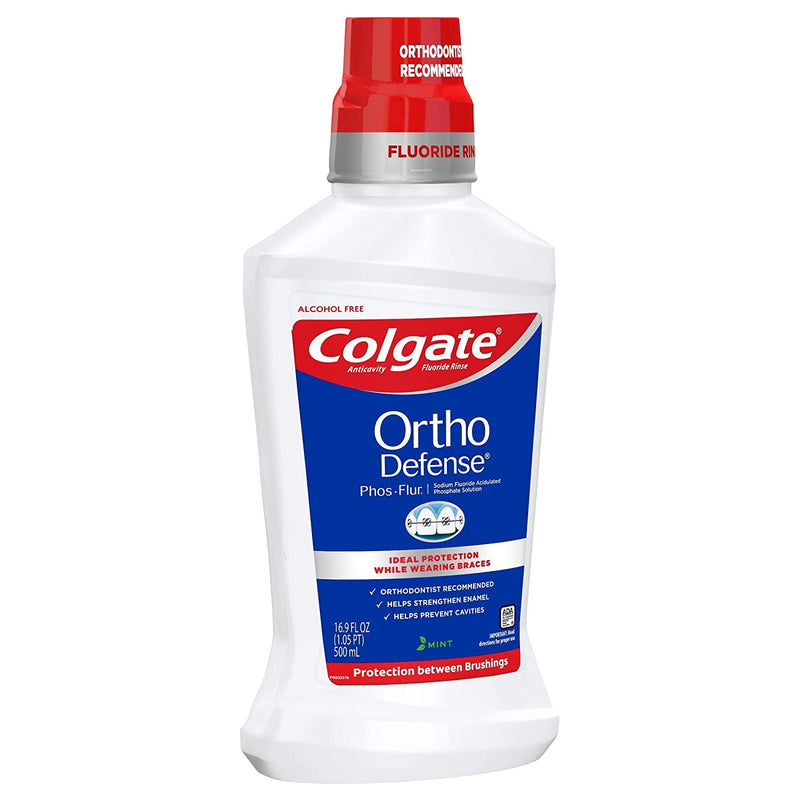 Colgate Phos-Flur Anti-Cavity Fluoride Rinse Mint 16 oz Pack of 4 | Braces Safe