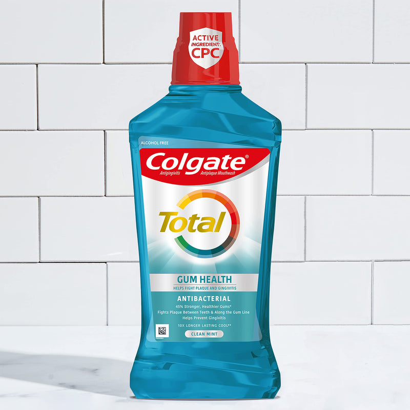 Colgate Total Gum Health Alcohol Free Mouthwash 1L – 6 Pack | ADA-Approved Mint