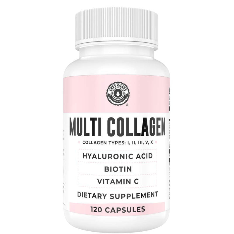 Collagen Capsules with Biotin, Hyaluronic Acid & Vitamin C – Multi-Collagen Peptides (120 Count)