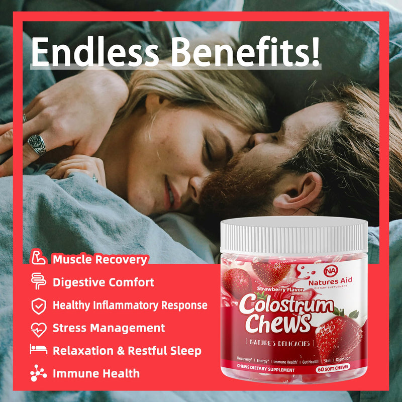 Colostrum Chews with Probiotics – Gut Health and Immunity (Strawberry)