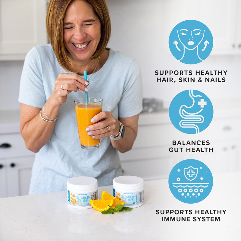 Colostrum Collagen Powder with HydroPeptide – Gut Health, Skin & Immune Support | Orange Cream