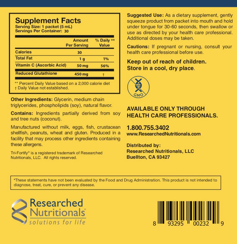 Researched Nutritionals Liposomal Glutathione 450mg + Colostrum & Mushrooms Immunity Duo – Enhanced Immunity Tri-Fortify + Transfer Factor Multi-Immune (2 Piece Set)