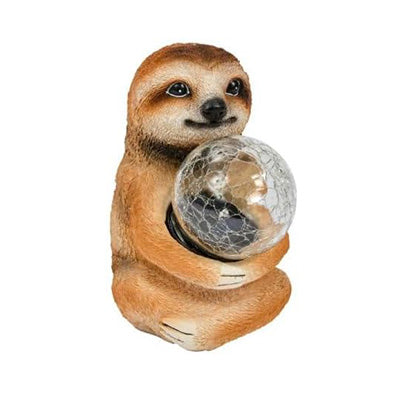 Solar Sloth Garden Ornament with Colour Changing LED Light 19cm