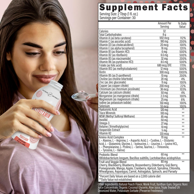 Complete Liquid Multivitamin – High Absorption Blend of Vitamins, Minerals, Amino Acids, Probiotics & Superfoods for Immune, Energy, Joint Health & More | No Sugar Added 30 Servings