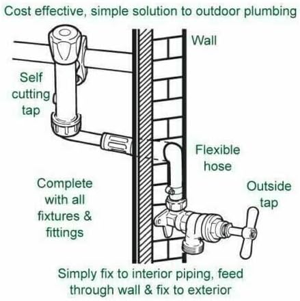 Complete Outdoor Garden Tap Kit with Hose Connector