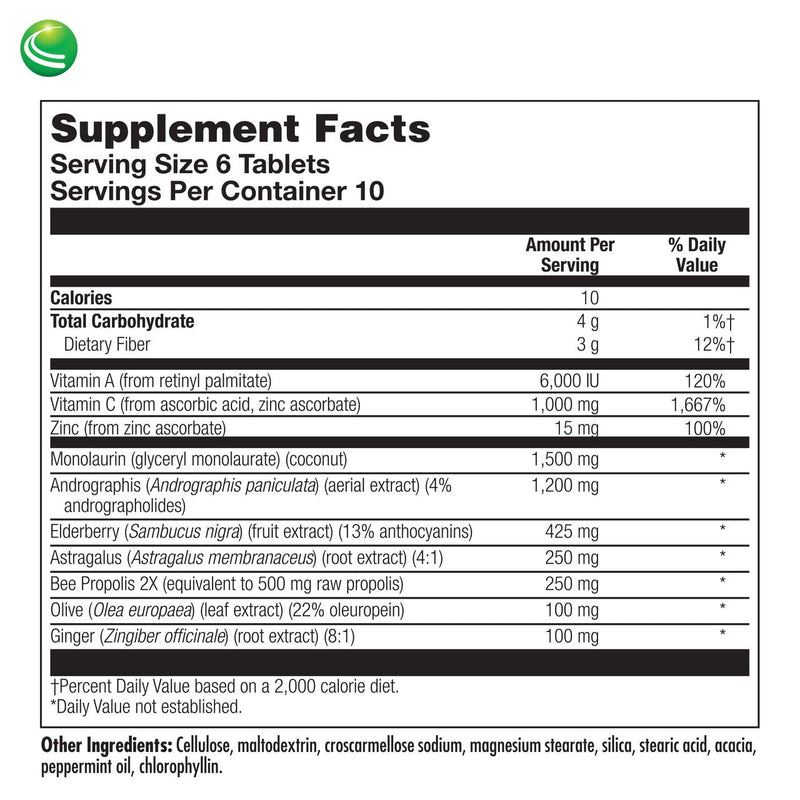 CompliVir Monolaurin & Zinc Immune Support - 60 Tablets | Nutra Biogenesis