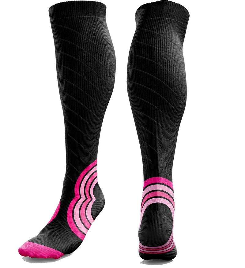 Compression Socks for Women and Men - Seamless Toe, Padded Heel and Sole