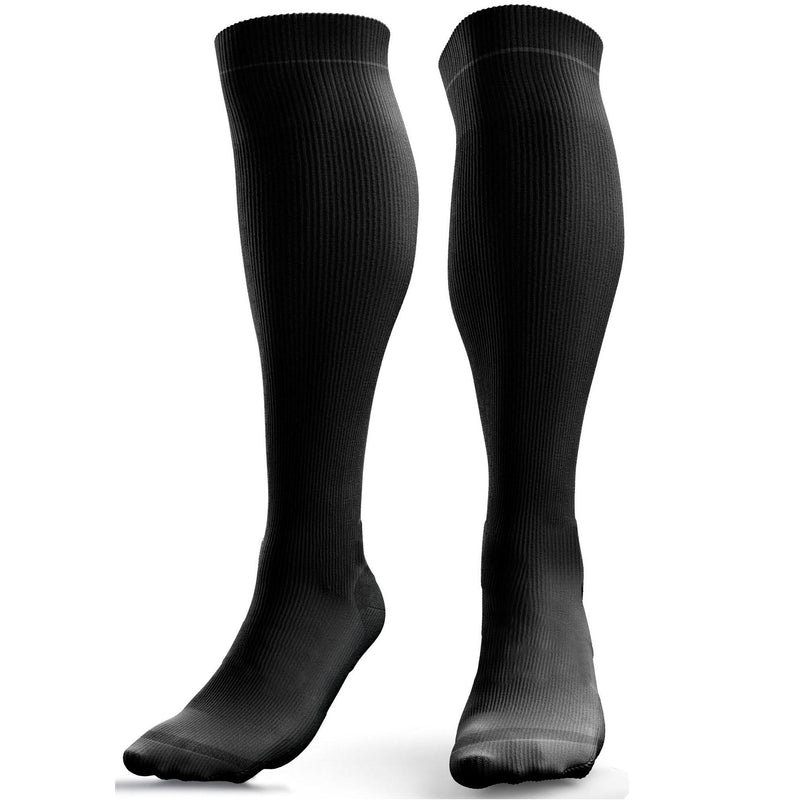 Compression Socks for Women & Men (20-30 mmHg) Knee-High Flight Socks, Calf Support for Travel, Running - Seamless Toe, Padded Heel and Sole
