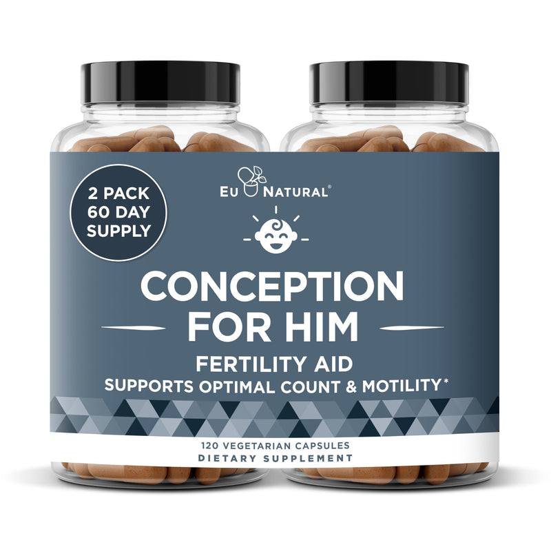 Conception For Him – Men’s Fertility Supplements (Ashwagandha, Folate, Zinc, Magnesium) – 120 Veg Soft Capsules