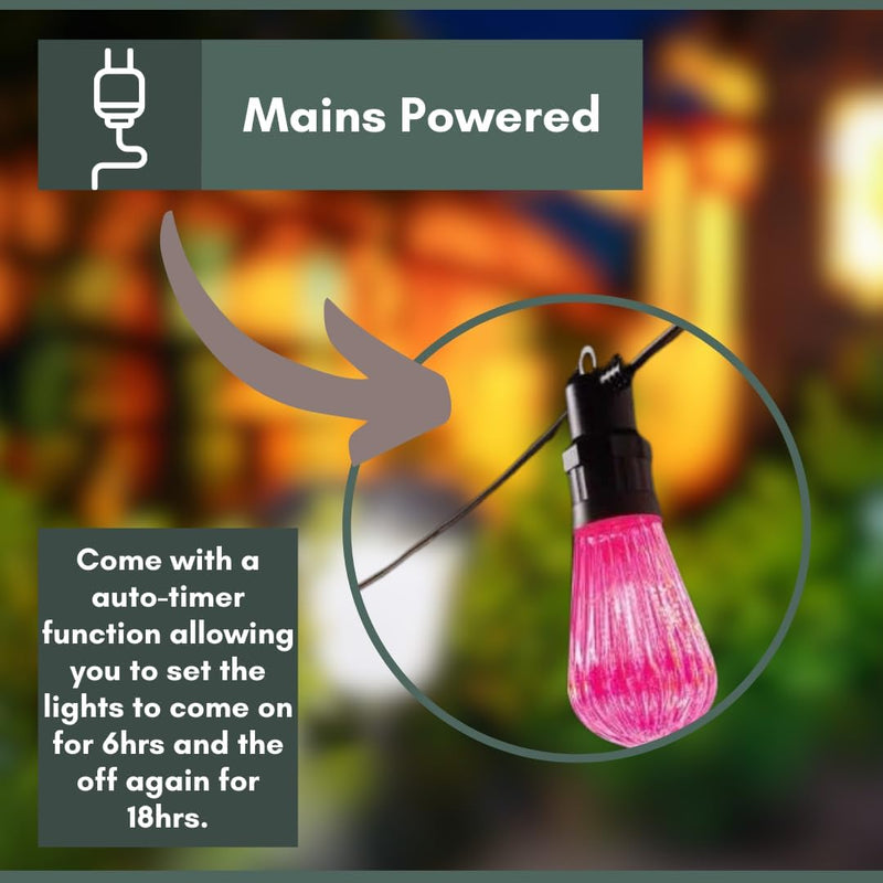 Connectable Multicolour LED Festoon String Lights 9.5M Outdoor