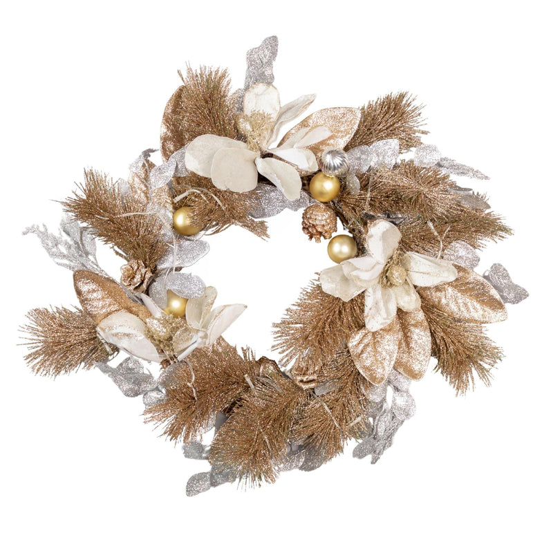 40cm LED Flower Wreath Cool and Warm White 8 Light Modes