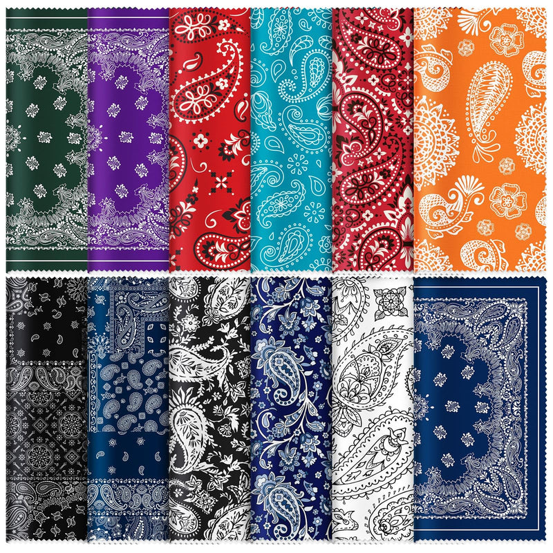 Copkim 24 Pcs Microfiber Cleaning Cloths – Paisley Elegant Flowers Design, 6x6 inch, Multicolor Lens Wipes