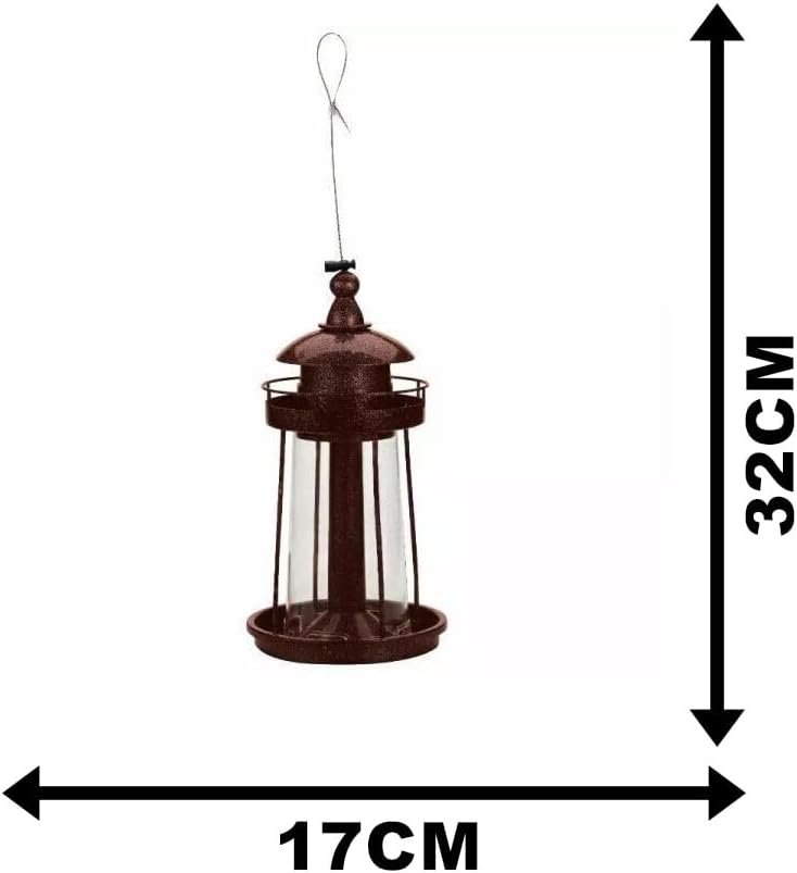 Lantern Bird Feeder Hanging Metal Seed Feeder for Wild Birds