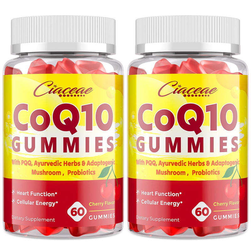 CoQ10 Gummies with PQQ 400 mg – High Potency, Cherry Flavor, 120 Vegan Gummies