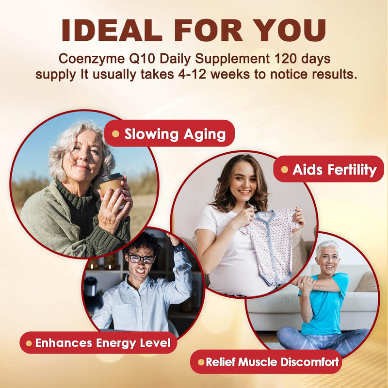 CoQ10 200mg Softgels with Vitamin E, Omega 3-6-9, PQQ | High Absorption Bioperine | Heart & Cellular Energy - 120 Servings