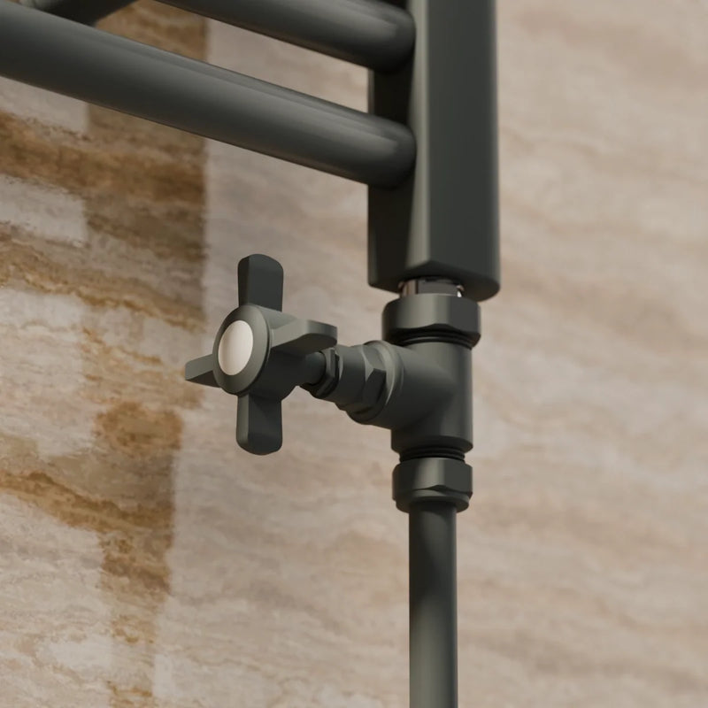 Montefalco Straight Manual Radiator Valve Set Anthracite