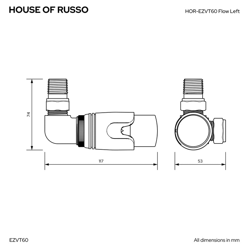 Essenziale Corner Thermostatic Radiator Valve Set Anthracite