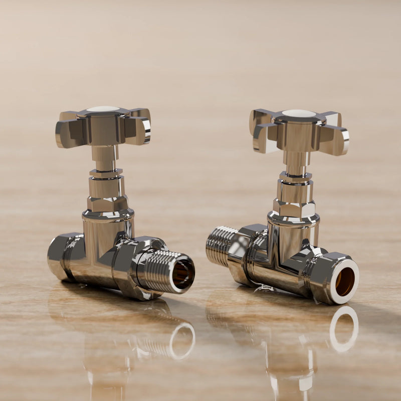 Montefalco Straight Manual Radiator Valve Set Chrome