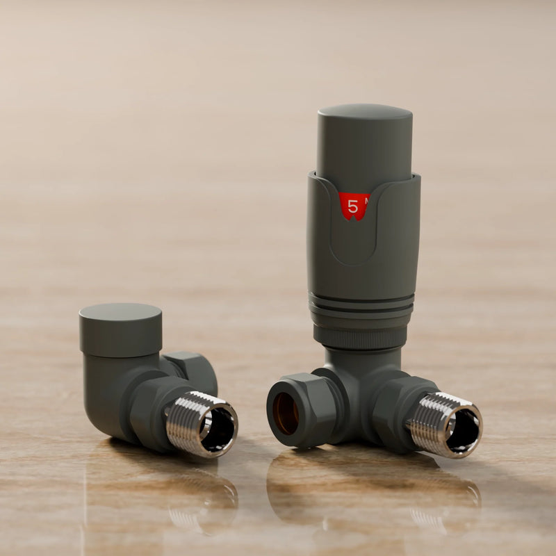 Essenziale Corner Thermostatic Radiator Valve Set Anthracite