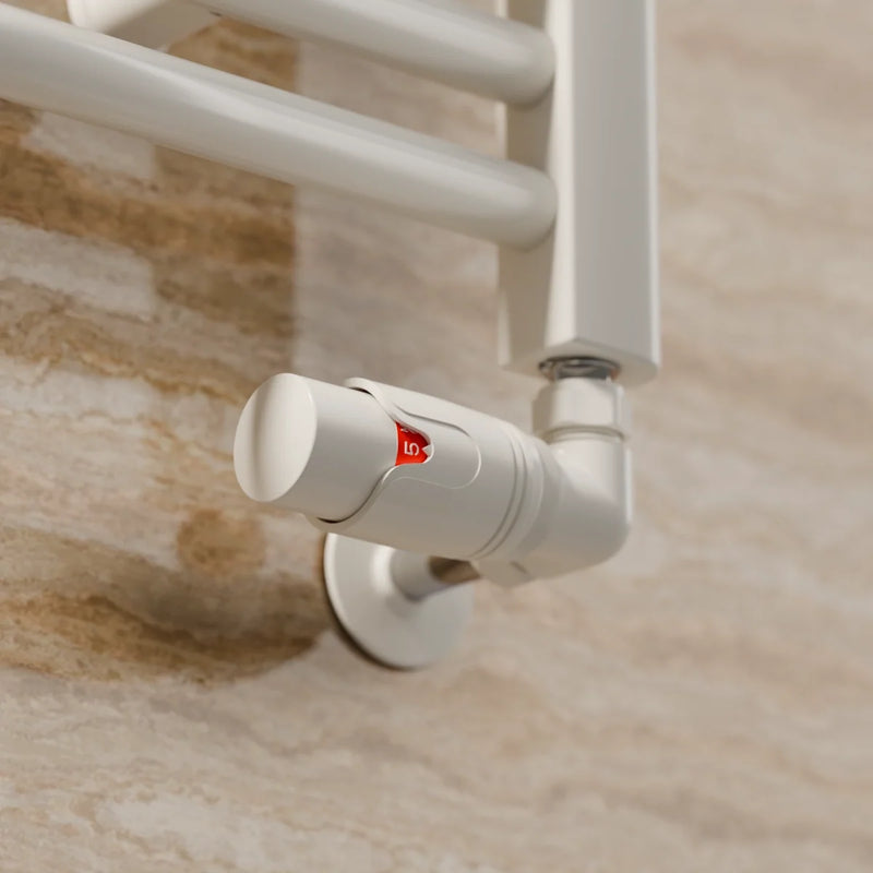 Essenziale Corner Thermostatic Radiator Valve Set White