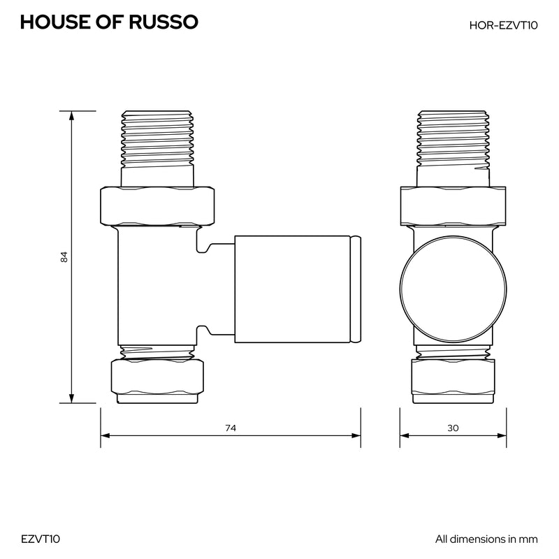 Essenziale Straight Round Manual Radiator Valve Set Anthracite