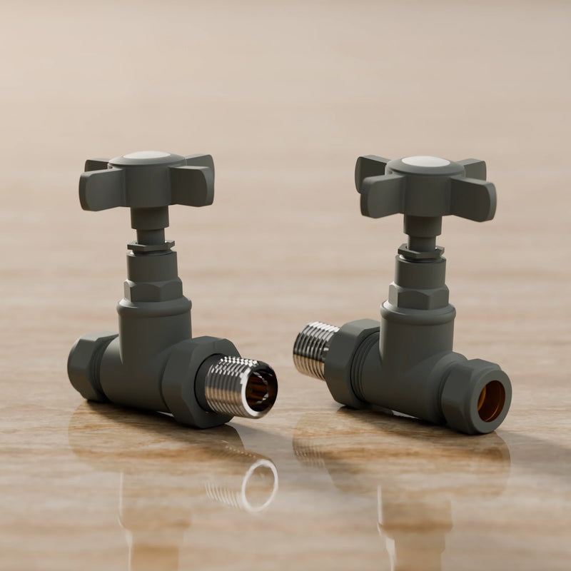 Montefalco Straight Manual Radiator Valve Set Anthracite
