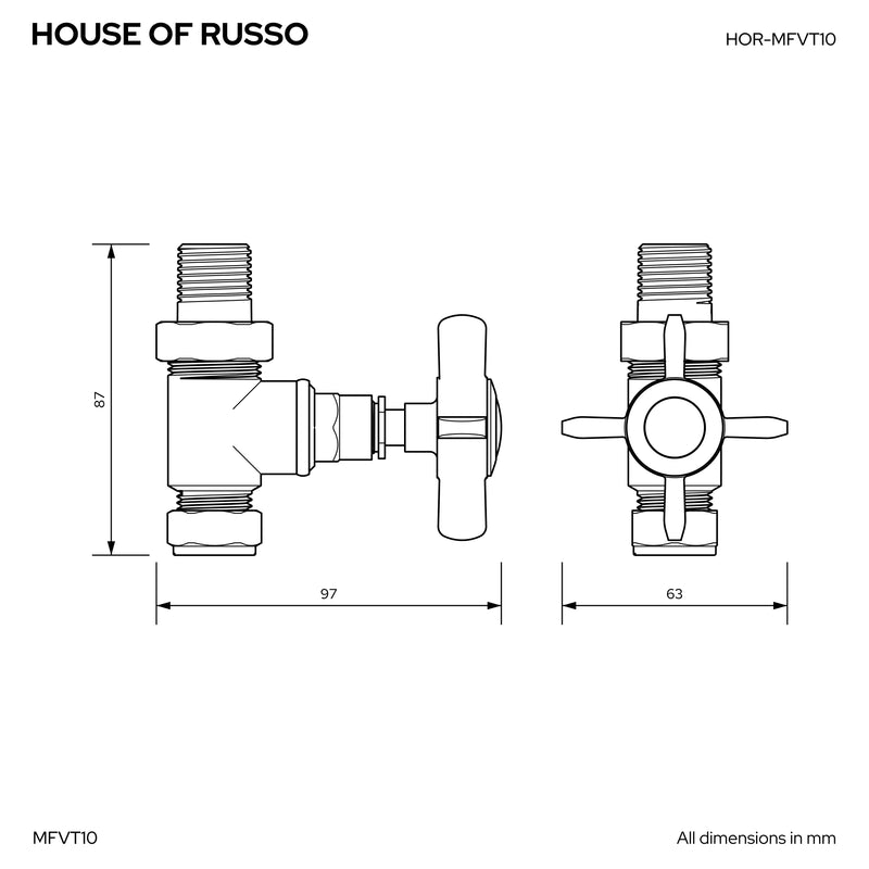 Montefalco Straight Manual Radiator Valve Set Anthracite