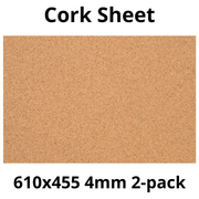 Cork Sheet - 610x455mm - 4mm - Décor and DIY - Pack of 2 - InStock