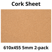 Cork Sheet - 610x455mm - 5mm - Décor and DIY - Pack of 2 - InStock