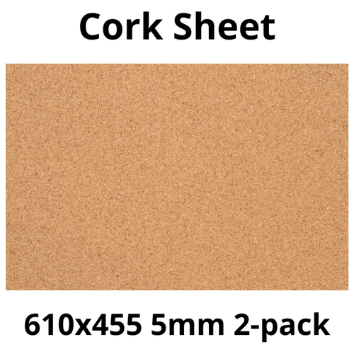 Cork Sheet - 610x455mm - 5mm - Décor and DIY - Pack of 2 - InStock