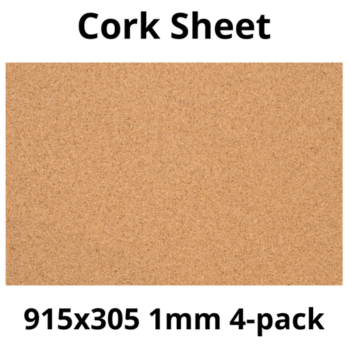 Cork Sheet - 915x305mm - 1mm - Décor and DIY - Pack of 4 - InStock